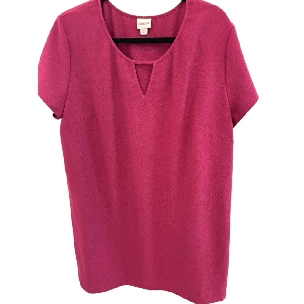 Merona Plus Size Maroon Short Sleeve Keyhole Neckline Stealth Dress Size XXL